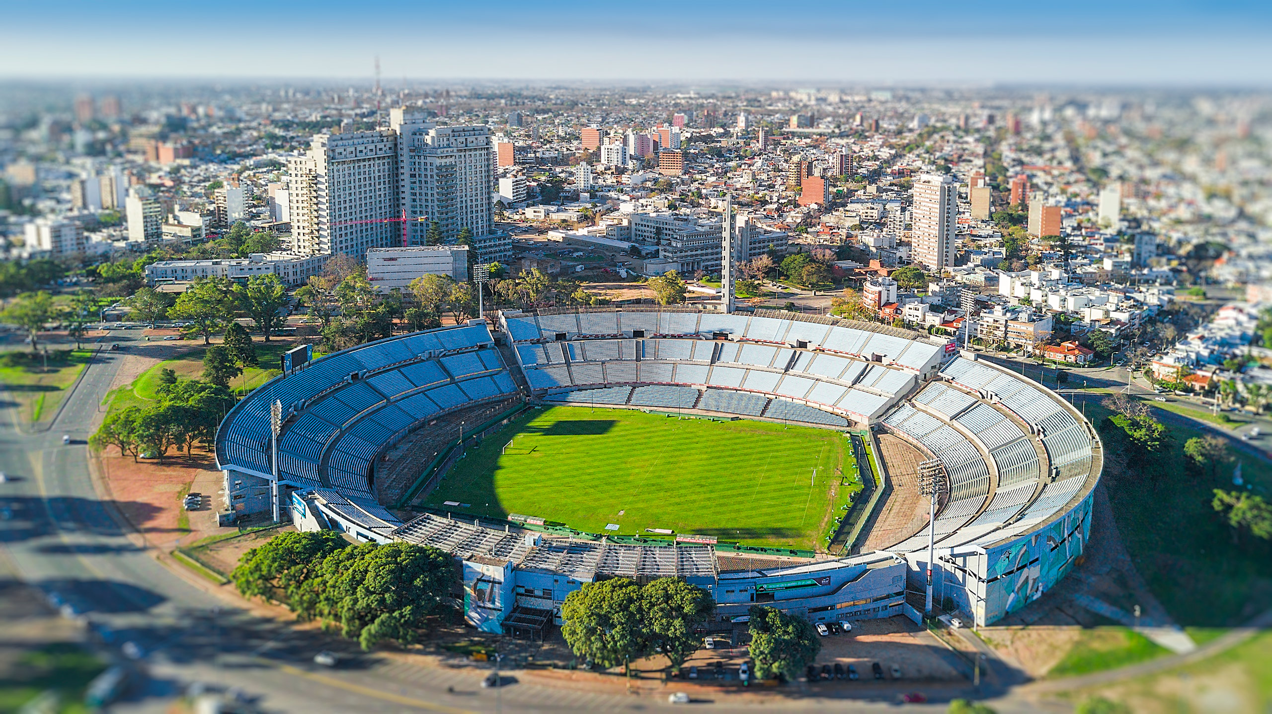 Vista aérea do Estádio Centenário — Montevidéu, Uruguai